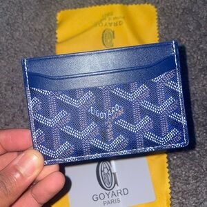 Navy and White Card Holder